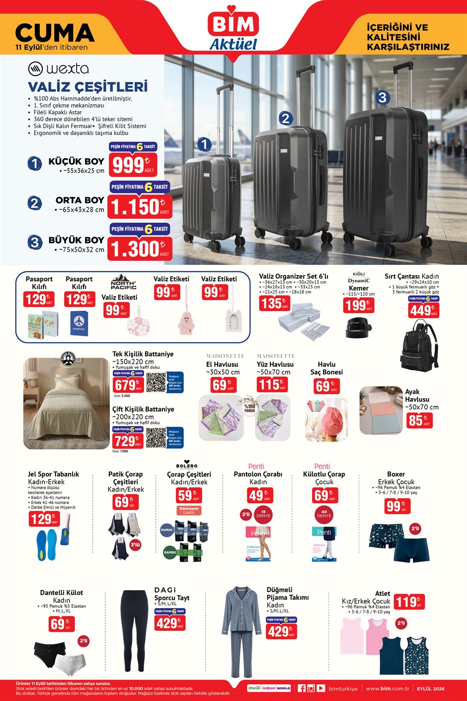 BİM 11 Eylül 2026 aktüel katalog sayfa 3