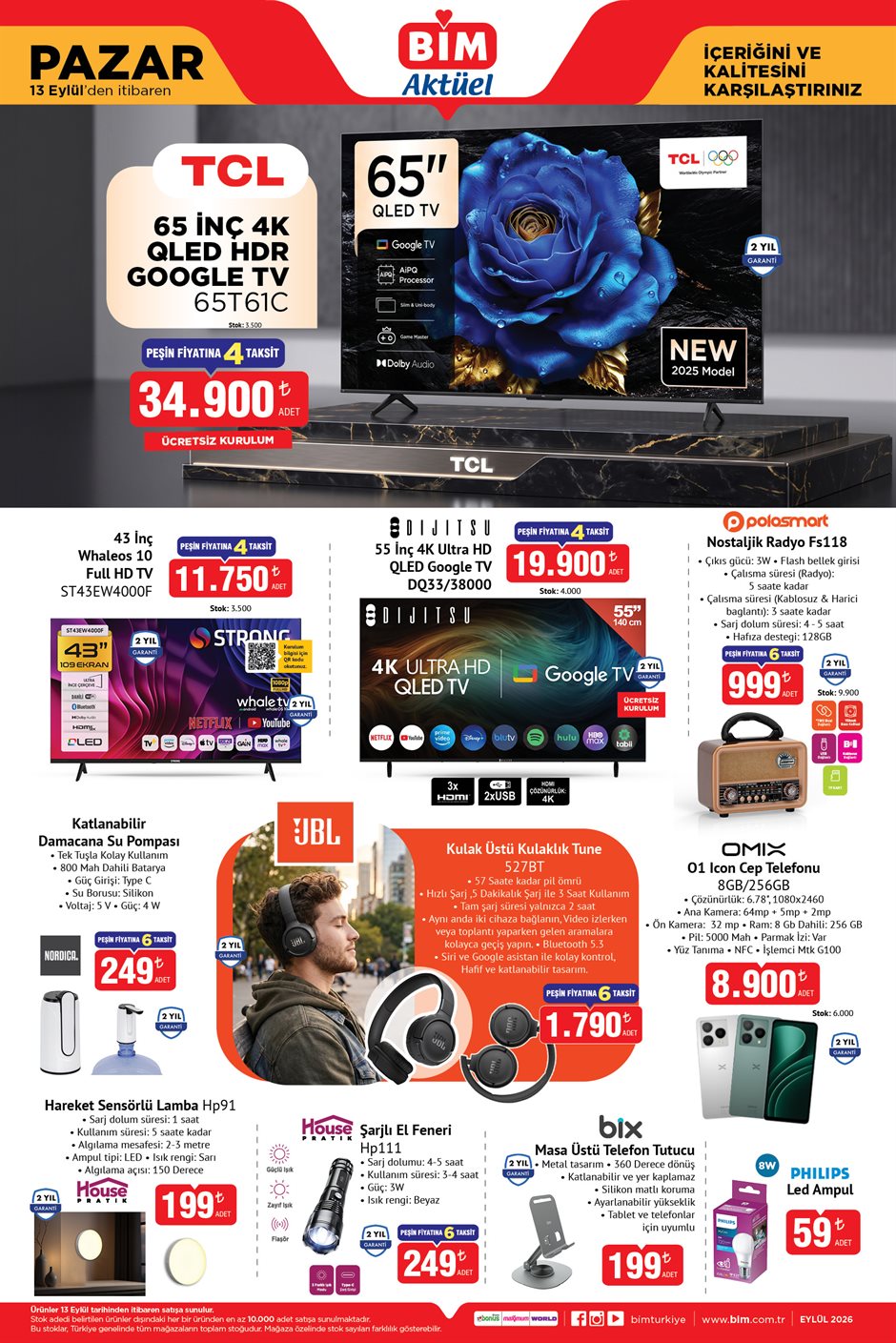 BİM 13 Eylül 2026 aktüel katalog sayfa 1