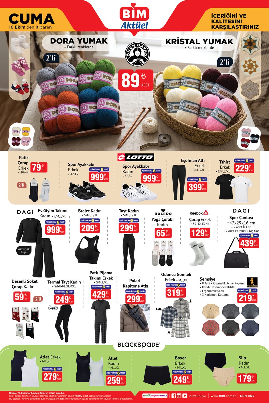 BİM 16 Ekim 2026 aktüel katalog sayfa 1