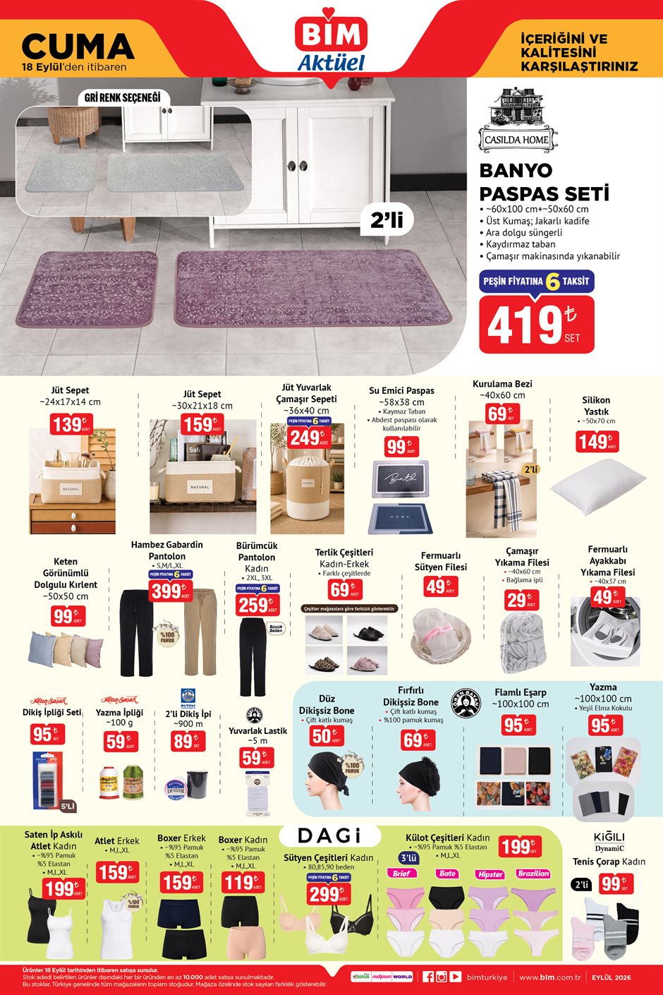 BİM 18 Eylül 2026 aktüel katalog sayfa 1