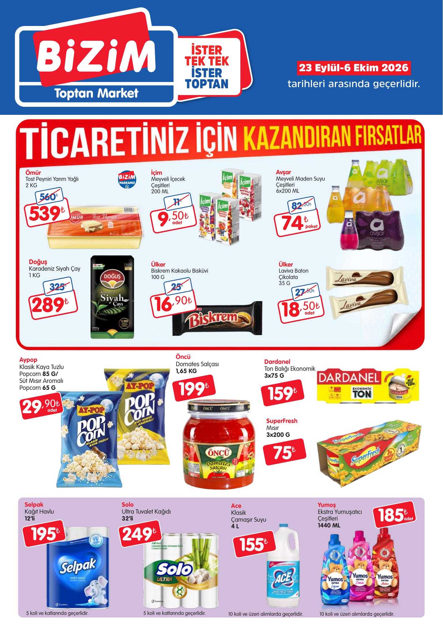 Bizim Toptan Market 23 Eylül 2026 aktüel katalog sayfa 1